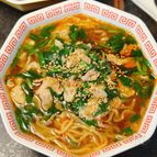 【豚肉ニラの辛ラーメン】にんにく香る♪やみつき旨辛！