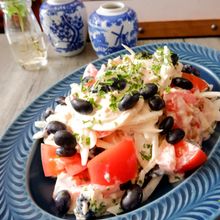 美味しくて止まらない【トマトと蒸し黒豆のツナサラダ】