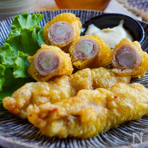 【白米泥棒】豚肉で巻くからウマい『長ねぎの豚巻きフリット』