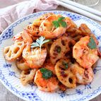海老と蓮根のハニーマスタードソテー♩ワインのお供！爆食い必至