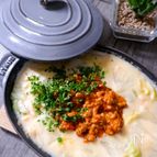 ＼熱々とろとろ白菜／白菜の豆乳煮ミートソースを乗せて♪