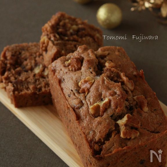 【ココナッツオイル】あんことくるみのパウンドケーキ