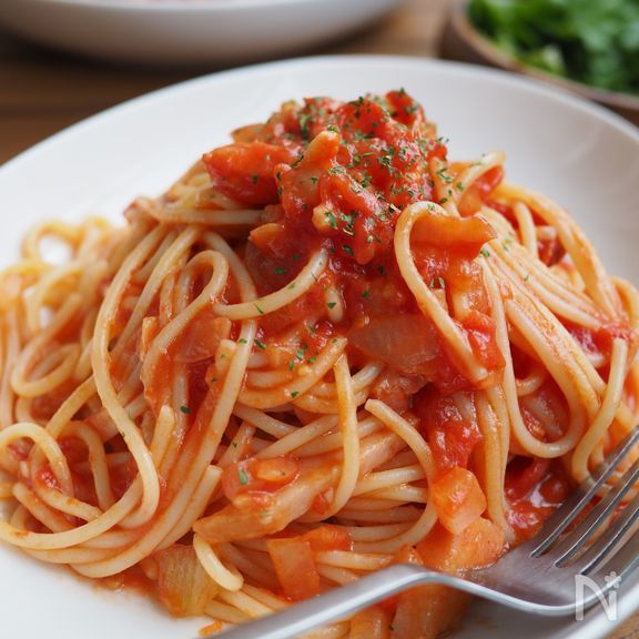 トマト缶で簡単！アマトリチャーナパスタ♡