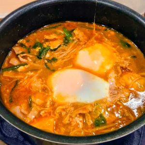 T0517Mの作ってみた!投稿(煮るだけ5分♪『豚バラ豆腐ともやしの韓国風ごま味噌スープ』)