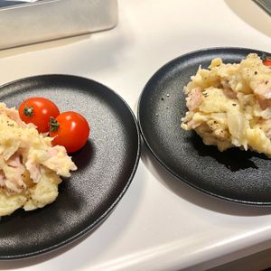 しーちゃんの作ってみた!投稿(レンジで5分！【ポテトサラダ】ジャーマンポテト風)