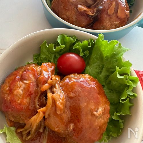 帰宅後１０分！レンチンで完成ハンバーグ