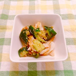 ビートの作ってみた!投稿(ポリ袋で完成！『かちわりきゅうりとちくわの梅ナムル』)