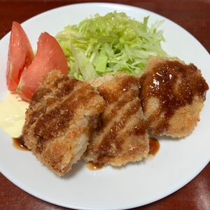 りんごの作ってみた!投稿(【豚ロースの折りたたみカツ】揚げ焼きで◎大葉チーズ入り♬)