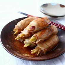 みょうがの肉巻き　甘酢だれ