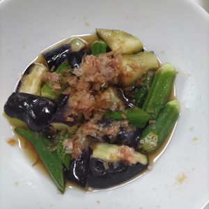 KUMIKOの作ってみた!投稿(レンジで簡単♪『なすとおくらの煮びたし』簡単副菜)