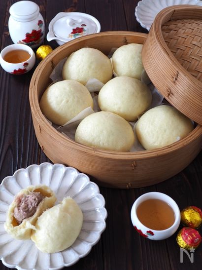 捏ね発酵なしで簡単‼️ふわほかっ！激ウマ肉まん