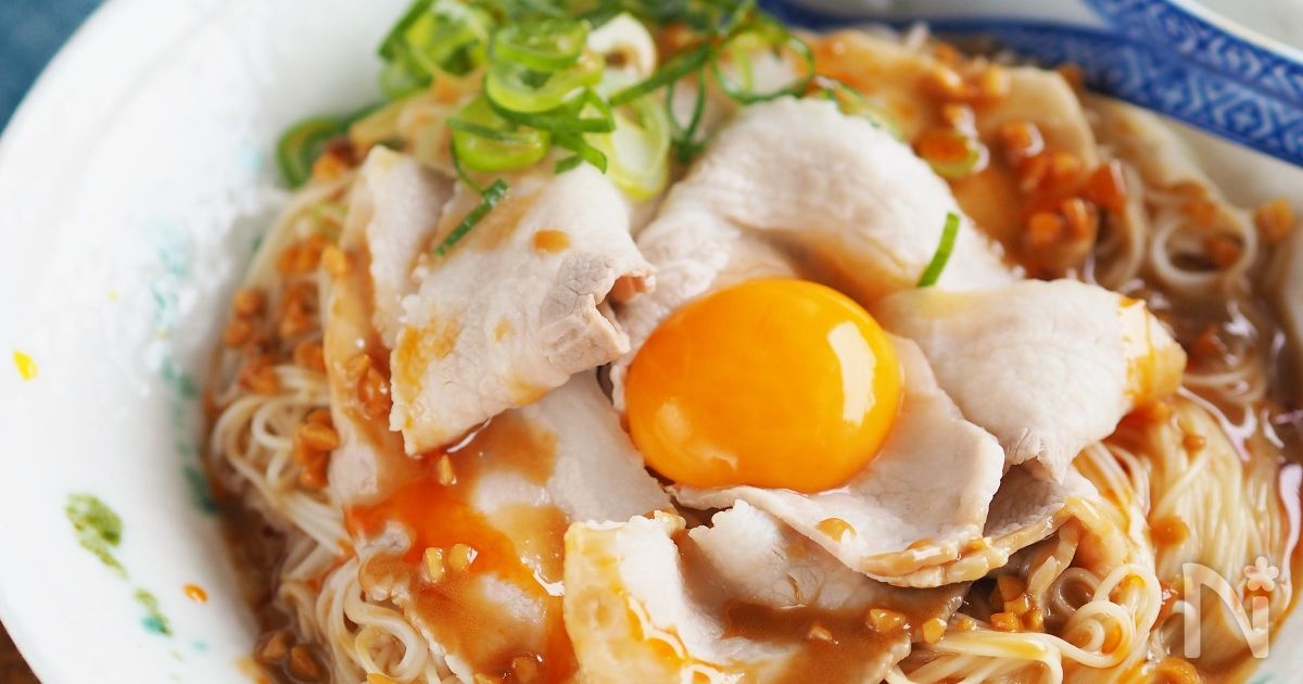 そうめんと鍋ひとつで♪『豚しゃぶのピーナッツまぜ麺』