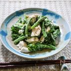菜の花と鶏ささ身肉のレモンマヨ和え