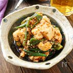 【レンジだけ！韓国風豆腐とオクラのやみつきナムル】簡単♡