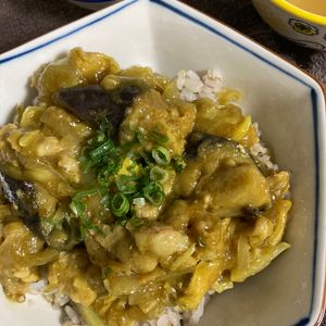 あきの作ってみた!投稿(『なすと豚肉の和風カレーあんかけ丼』スパイシーな夏どんぶり♫)