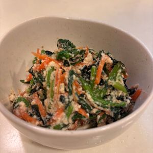 るみなの作ってみた!投稿(茹でて和えるだけ10分♪ 【ほうれん草のミネラル白和え】)