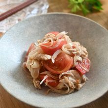 抱えて食べたい！【トマトと新玉ねぎとささみのサラダ】