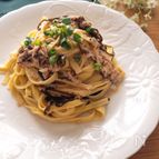 茹でてから30秒で完成♡ツナと塩昆布の豆乳クリームパスタ