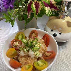 そら・ゆずの作ってみた!投稿(【鶏唐揚げのおろしポン酢】鶏むね肉で節約♪)