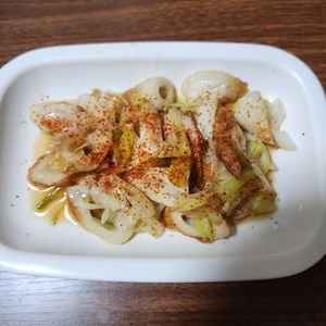 とももの作ってみた!投稿(ちくわと長ネギの簡単おつまみ)