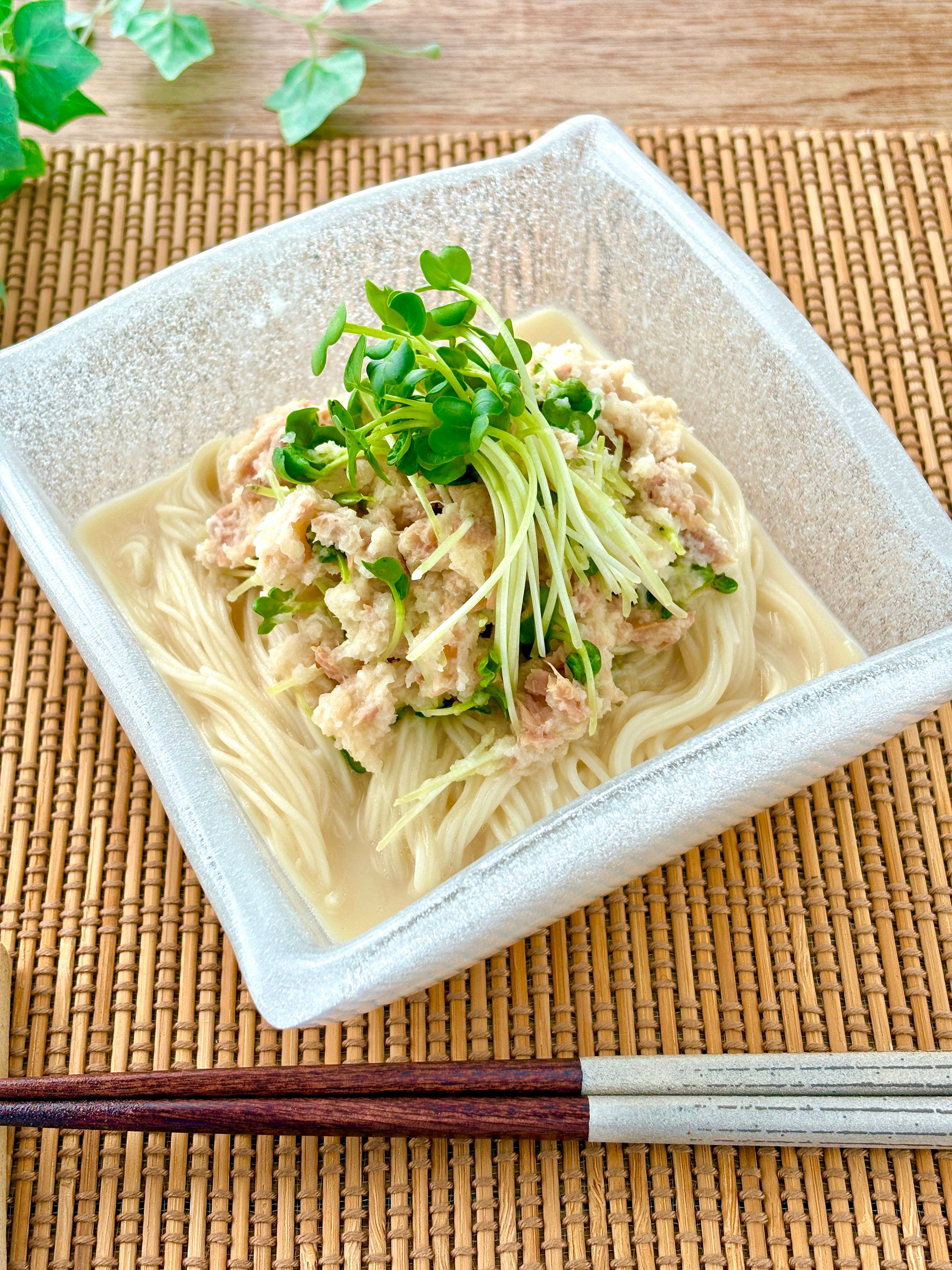 混ぜてかけるだけ！ツナおろしで涼感そうめん | レシピサイトNadia