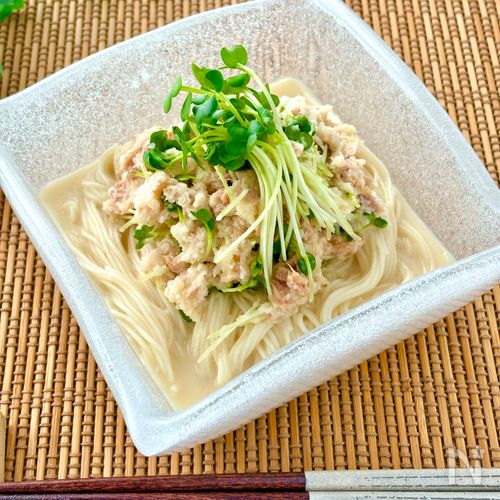 混ぜてかけるだけ！ツナおろしで涼感そうめん
