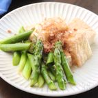 ほっこり味わう旬の味！アスパラと生揚げのあっさり煮浸し