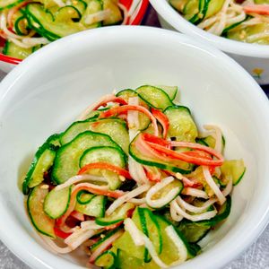 Momo♡の作ってみた!投稿(すぐでき！さっぱり美味しい『きゅうりとかにかまのごま酢和え』)
