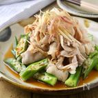 そうめんのお供にも！オクラと豚しゃぶの生姜だれ