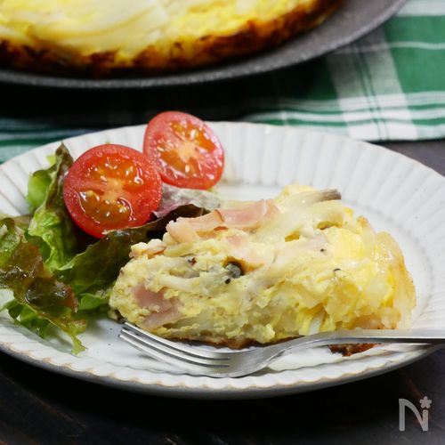 生地はじゃがいもで♡カリッと生地の塩麹キッシュ