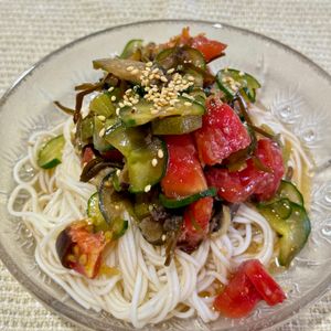 すみの作ってみた!投稿(夏野菜たっぷり豚しゃぶサラダ)