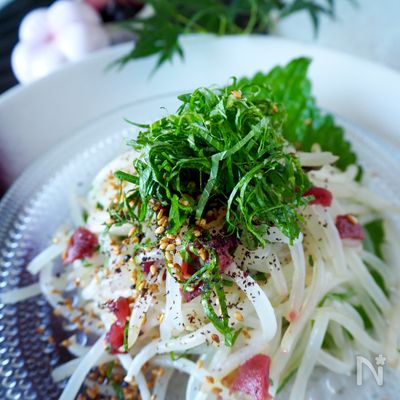 【レンジで2分】梅しそ味さっぱりシャキシャキ無限もやし