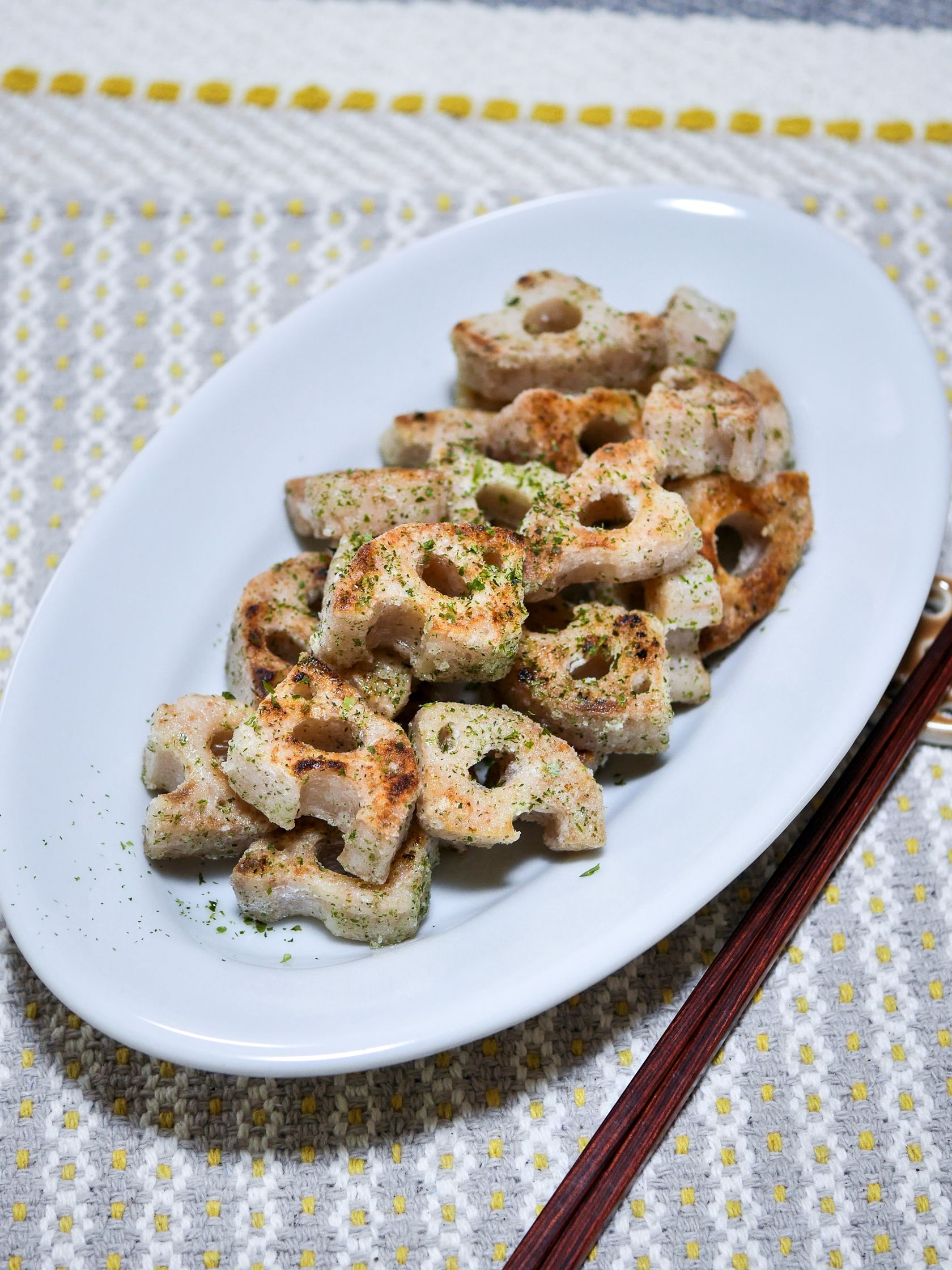 食感ポリポリ「蓮根の塩磯辺焼き」 | レシピサイトNadia