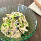 材料ふたつで副菜！《なすのクリチ味噌和え》