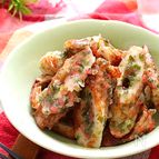 紅生姜がアクセント！ちくわの磯辺揚げ