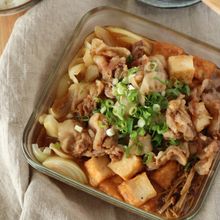 レンジで一発！ごはんが進む『焼肉ダレで満腹肉豆腐』
