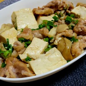 ヴェルの作ってみた!投稿(ワンパン10分！【豚こま肉と豆腐のすき煮】ご飯すすむ甘辛味♩)