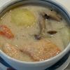 とーるじーじの作ってみた!投稿(鮭とじゃがいもきのこの豆乳味噌スープ)