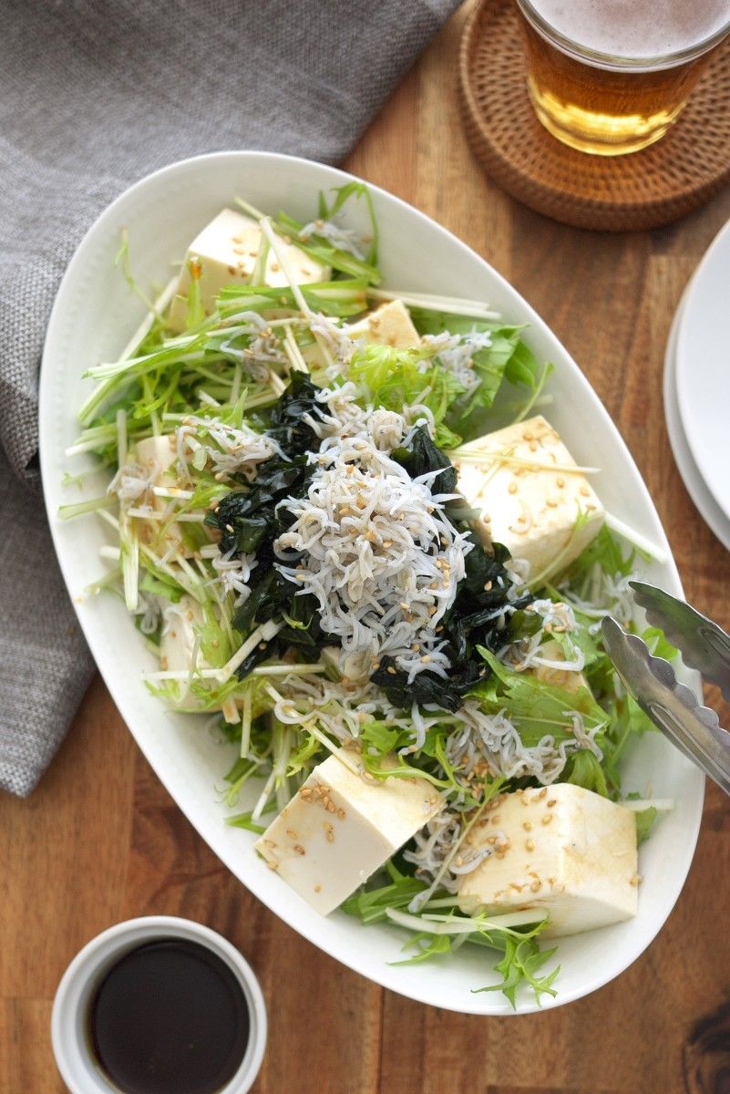 豆腐と水菜のサラダ