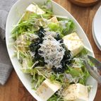 【やせ居酒屋サラダ】豆腐わかめのポン酢オリーブオイルサラダ