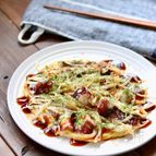 たこ焼き風☆たこともやしのオープンオムレツ