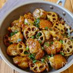 フライパン10分！【鶏肉と蓮根のバター醤油炒め】ご飯すすむ♩