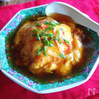 【笑顔があふれる♡とろ〜り甘酢あんの天津飯】幸せふわとろ卵