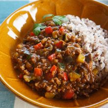 夏野菜のキーマカレー