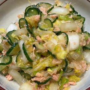 くだもの大好き🧡の作ってみた!投稿(【白菜が一気に消える】白菜とツナの中華サラダ)
