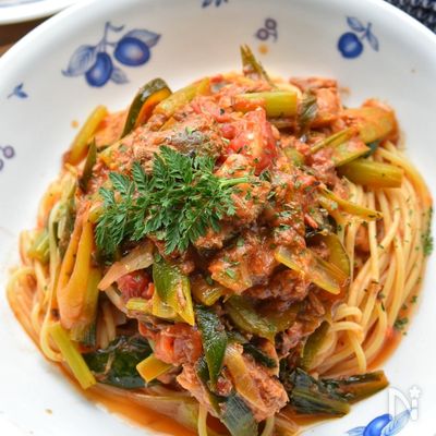 【缶詰レシピ】旨味たっぷり♪簡単♪鯖缶deトマトパスタ♪