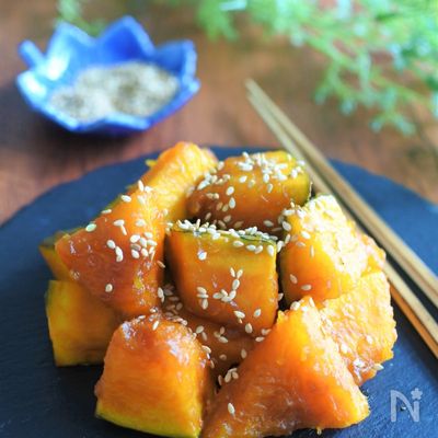 煮ないであと1品♪「かぼちゃのはちみつ煮」