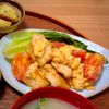 とびうおの作ってみた!投稿(ワンパン10分!【鶏むね肉とトマトのとろたま中華炒め】)