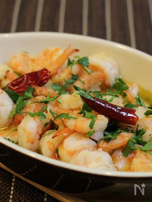 スペインのタパス★「エビのアヒージョ」