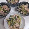 まぐちゃんの作ってみた!投稿(*豚こまともやしと小松菜のさっぱりうま塩炒め*)